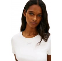 TOMMY JEANS SLIM SH SILVER SCRIPT TEE ΤΟΠ ΓΥΝΑΙΚΕΙΟ ECRU