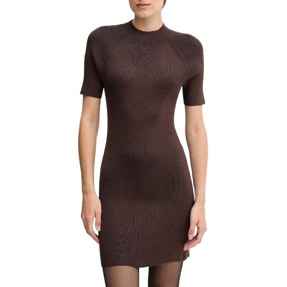 CALVIN KLEIN TECH KNIT MINI DRESS ΦΟΡΕΜΑ ΓΥΝΑΙΚΕΙΟ BROWN
