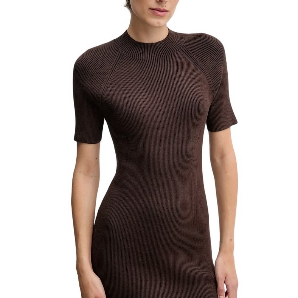 CALVIN KLEIN TECH KNIT MINI DRESS ΦΟΡΕΜΑ ΓΥΝΑΙΚΕΙΟ BROWN