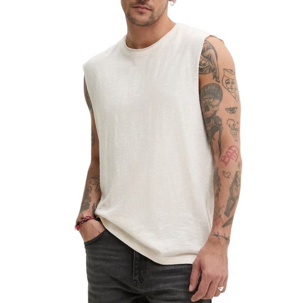SUPERDRY D3 OVIN RAW EDGE SLUB TANK ΑΜΑΝΙΚΗ ΜΠΛΟΥΖΑ ΑΝΔΡΙΚΗ BEIGE