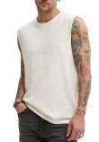 SUPERDRY D3 OVIN RAW EDGE SLUB TANK ΑΜΑΝΙΚΗ ΜΠΛΟΥΖΑ ΑΝΔΡΙΚΗ BEIGE