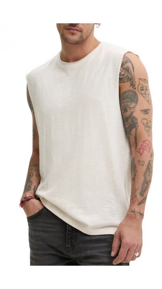 SUPERDRY D3 OVIN RAW EDGE SLUB TANK ΑΜΑΝΙΚΗ ΜΠΛΟΥΖΑ ΑΝΔΡΙΚΗ BEIGE