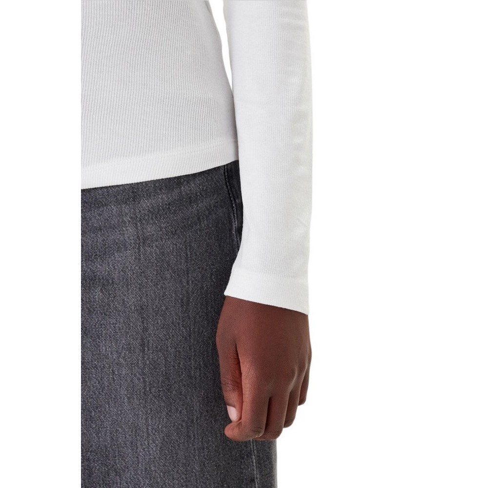 TOMMY JEANS REG SOFT RIB ESSENTIAL LS ΜΠΛΟΥΖΑ ΓΥΝΑΙΚΕΙΑ OFF WHITE