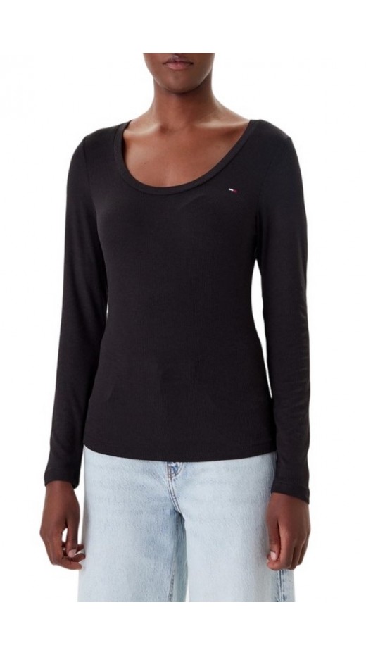 TOMMY JEANS REG SOFT RIB ESSENTIAL LS ΜΠΛΟΥΖΑ ΓΥΝΑΙΚΕΙΑ BLACK