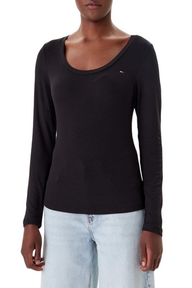 TOMMY JEANS REG SOFT RIB ESSENTIAL LS ΜΠΛΟΥΖΑ ΓΥΝΑΙΚΕΙΑ BLACK