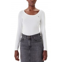 TOMMY JEANS REG SOFT RIB ESSENTIAL LS ΜΠΛΟΥΖΑ ΓΥΝΑΙΚΕΙΑ OFF WHITE