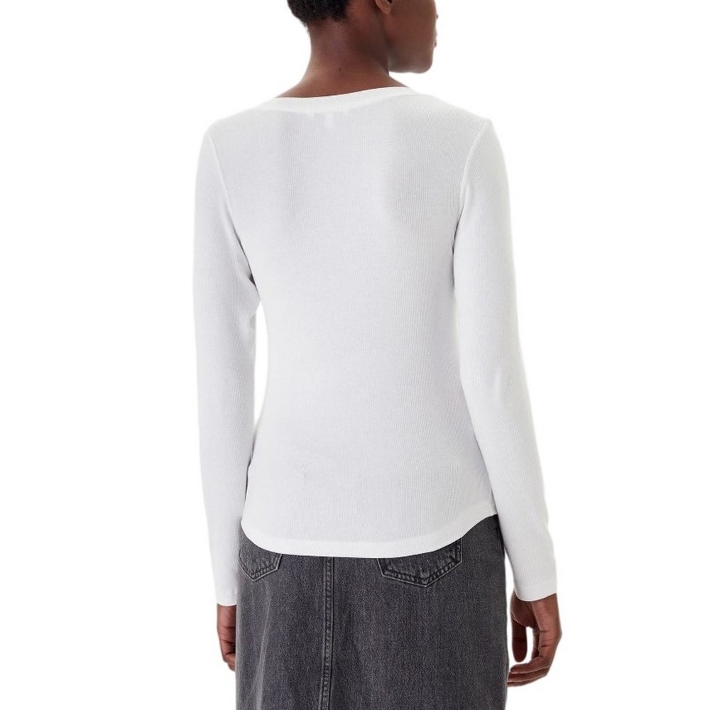 TOMMY JEANS REG SOFT RIB ESSENTIAL LS ΜΠΛΟΥΖΑ ΓΥΝΑΙΚΕΙΑ OFF WHITE