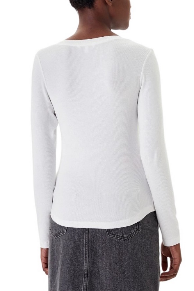 TOMMY JEANS REG SOFT RIB ESSENTIAL LS ΜΠΛΟΥΖΑ ΓΥΝΑΙΚΕΙΑ OFF WHITE