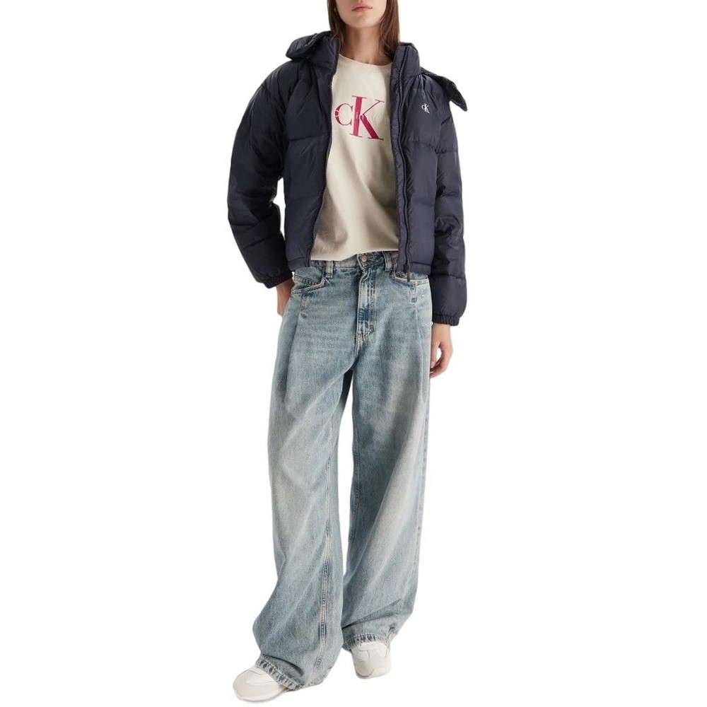 CALVIN KLEIN JEANS ESSENTIAL MIDWEIGHT PUFFER JACKE ΜΠΟΥΦΑΝ ΓΥΝΑΙΚΕΙΟ DARK NAVY
