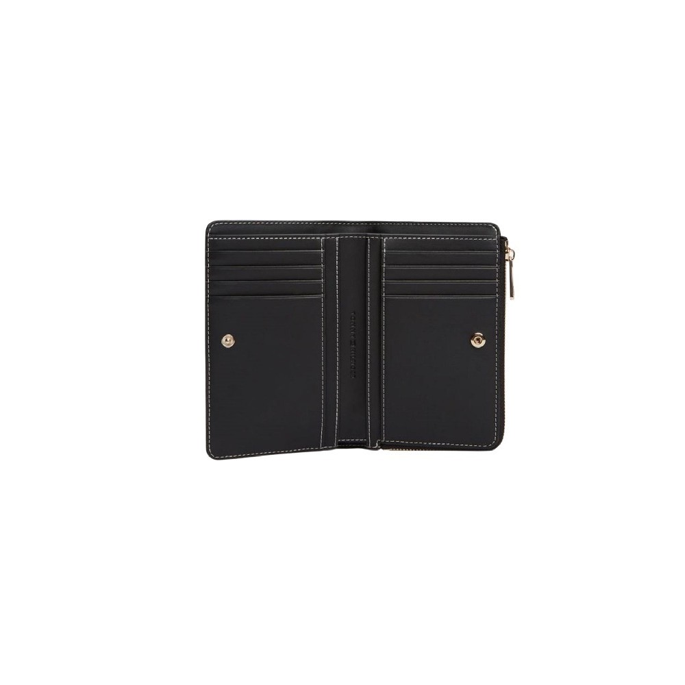 TOMMY HILFIGER ICON BIFOLD WALLET MONOPLAY ΠΟΡΤΟΦΟΛΙ ΓΥΝΑΙΚΕΙΟ BLACK