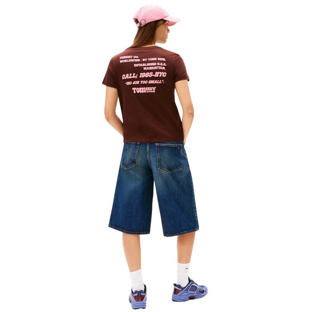 TOMMY JEANS REG TOM MY JEANS TEE T-SHIRT ΜΠΛΟΥΖΑ ΓΥΝΑΙΚΕΙΑ BROWN