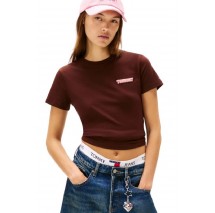 TOMMY JEANS REG TOM MY JEANS TEE T-SHIRT ΜΠΛΟΥΖΑ ΓΥΝΑΙΚΕΙΑ BROWN