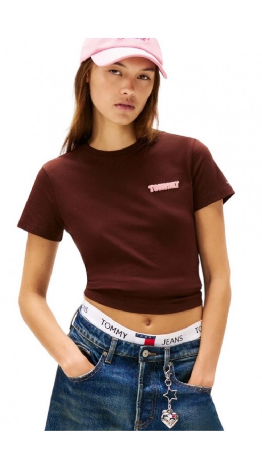 TOMMY JEANS REG TOM MY JEANS TEE T-SHIRT ΜΠΛΟΥΖΑ ΓΥΝΑΙΚΕΙΑ BROWN