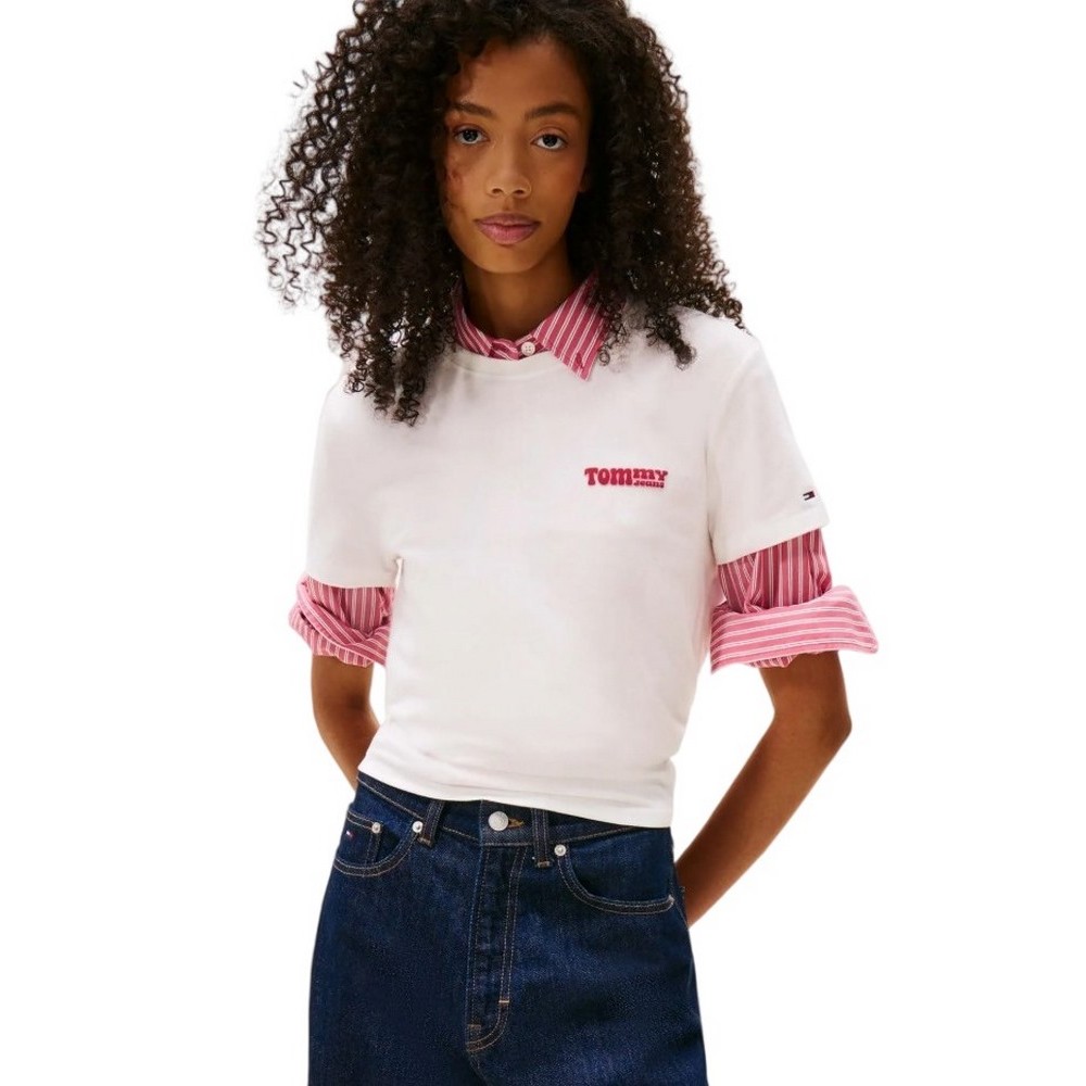 TOMMY JEANS REG TOM MY JEANS TEE T-SHIRT ΜΠΛΟΥΖΑ ΓΥΝΑΙΚΕΙΑ OFF WHITE