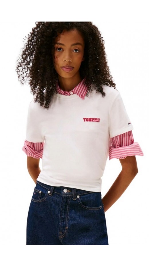 TOMMY JEANS REG TOM MY JEANS TEE T-SHIRT ΜΠΛΟΥΖΑ ΓΥΝΑΙΚΕΙΑ OFF WHITE