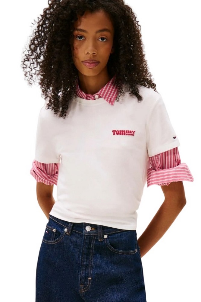 TOMMY JEANS REG TOM MY JEANS TEE T-SHIRT ΜΠΛΟΥΖΑ ΓΥΝΑΙΚΕΙΑ OFF WHITE