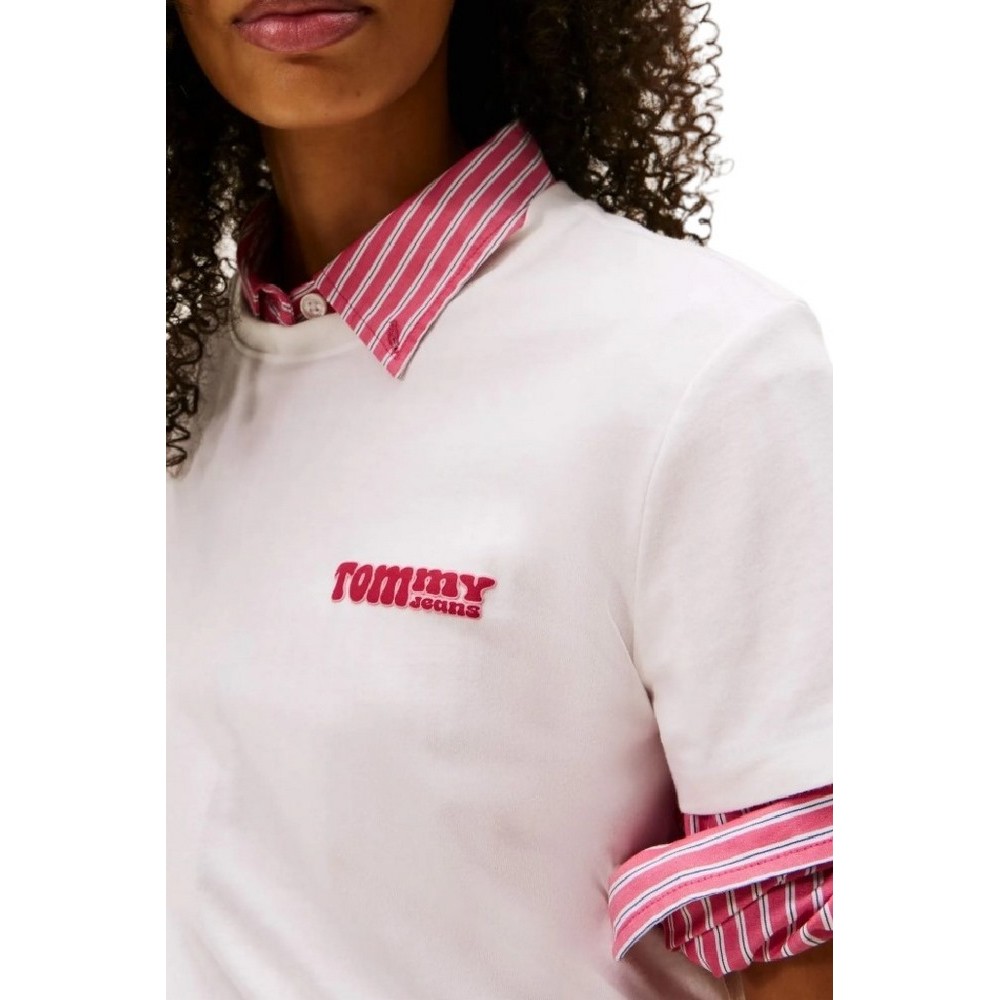 TOMMY JEANS REG TOM MY JEANS TEE T-SHIRT ΜΠΛΟΥΖΑ ΓΥΝΑΙΚΕΙΑ OFF WHITE
