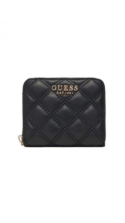GUESS GIULLY II SLG SMALL ZIP AROUND ΠΟΡΤΟΦΟΛΙ ΓΥΝΑΙΚΕΙΟ BLACK