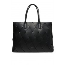 CALVIN KLEIN WOVEN MEDIUM SHOPPER ΤΣΑΝΤΑ ΓΥΝΑΙΚΕΙΑ BLACK