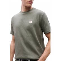 CALVIN KLEIN JEANS SS WAFFLE BADGE CREWNK T-SHIRT ΑΝΔΡΙΚΟ OLIVE