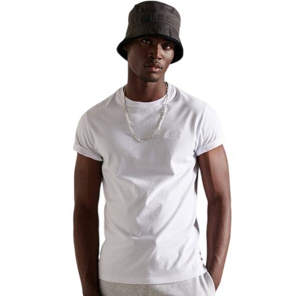 SUPERDRY D1 OVIN ESSENTIAL LOGO EMB TEE T-SHIRT ΜΠΛΟΥΖΑ ΑΝΔΡΙΚΗ BRIGHT WHITE