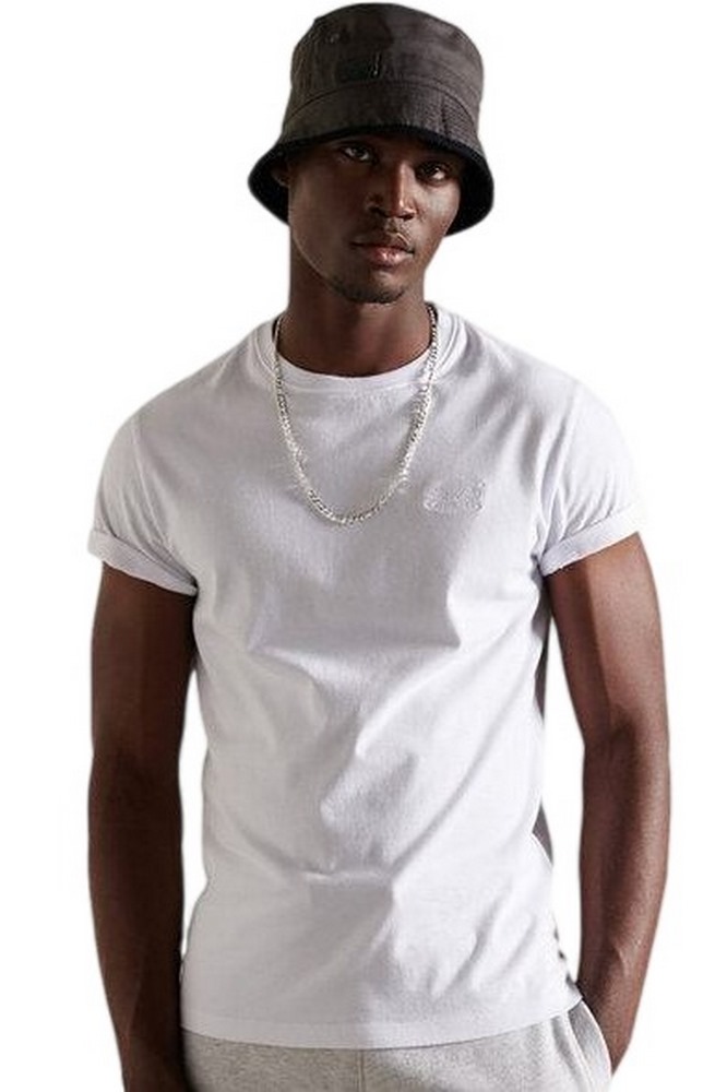 SUPERDRY D1 OVIN ESSENTIAL LOGO EMB TEE T-SHIRT ΜΠΛΟΥΖΑ ΑΝΔΡΙΚΗ BRIGHT WHITE