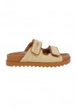 GUESS FADELIZE SLIDE PRINTED FLJFDEFAP19 ΠΑΝΤΟΦΛΑ ΓΥΝΑΙΚΕΙΑ TAN