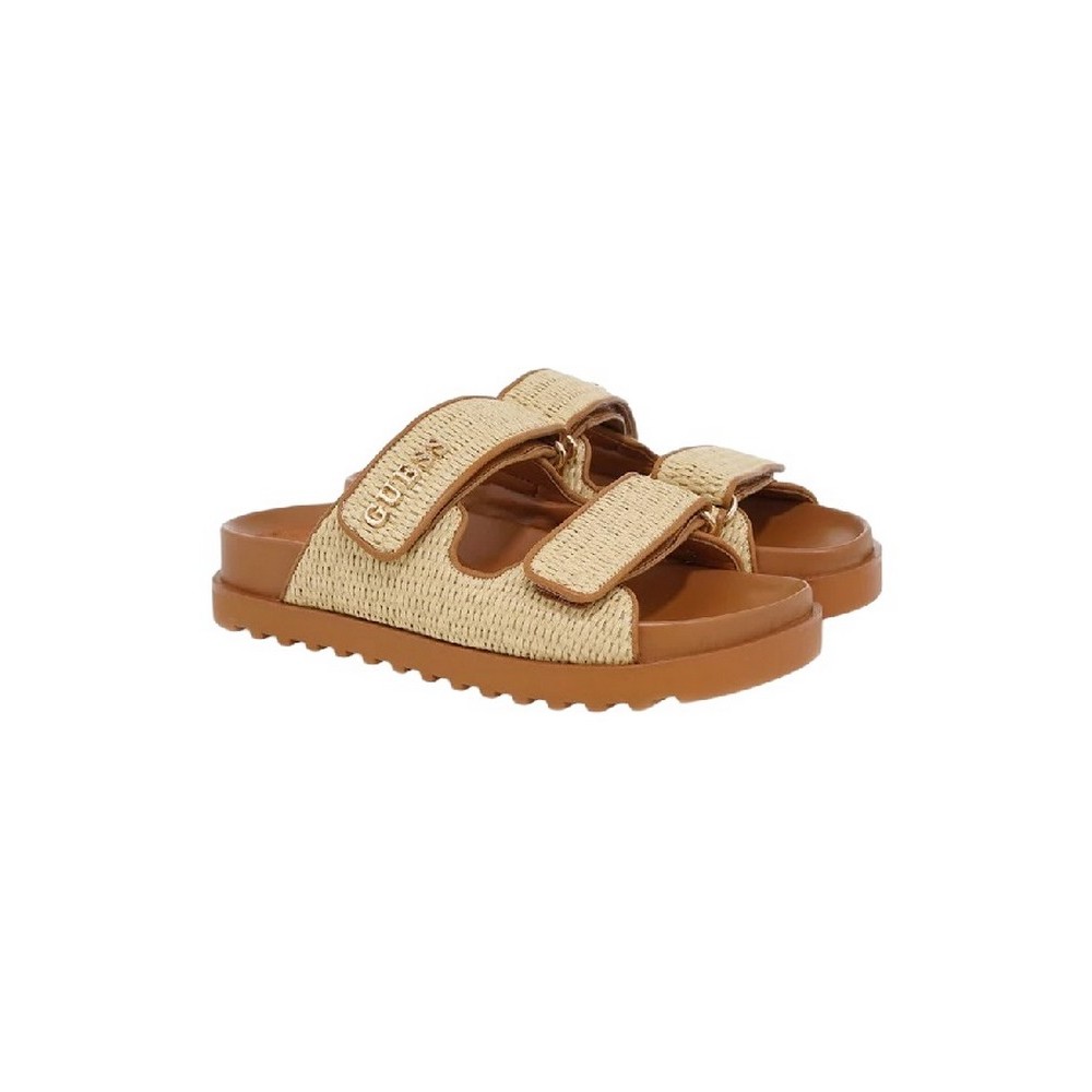 GUESS FADELIZE SLIDE PRINTED FLJFDEFAP19 ΠΑΝΤΟΦΛΑ ΓΥΝΑΙΚΕΙΑ TAN