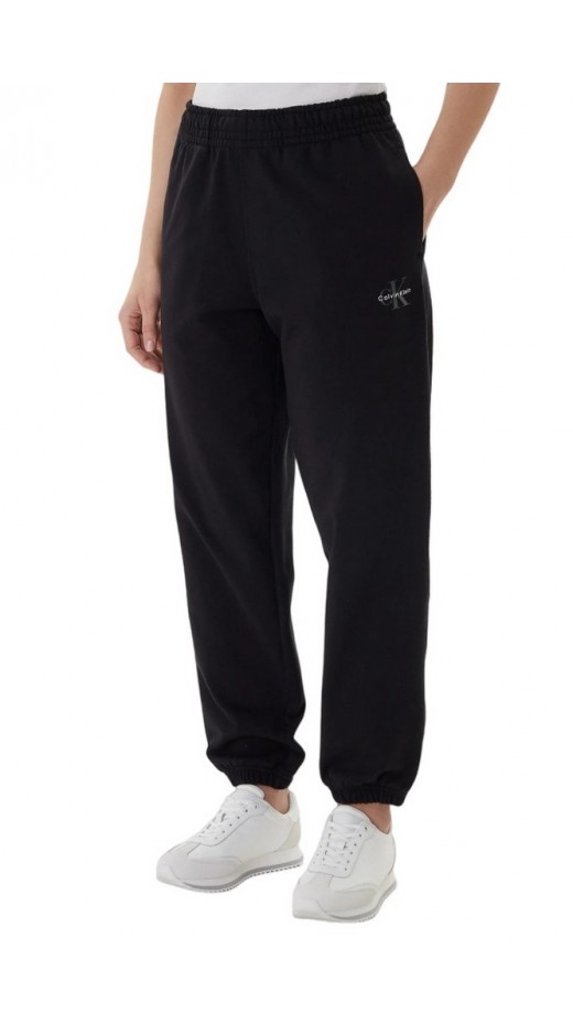 CALVIN KLEIN JEANS MONOLOGO FOIL FRENCH TERRY JOGGE ΦΟΡΜΑ ΠΑΝΤΕΛΟΝΙ ΓΥΝΑΙΚΕΙΟ BLACK