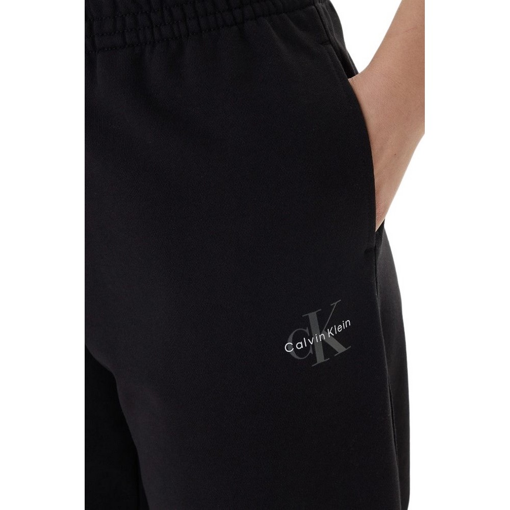 CALVIN KLEIN JEANS MONOLOGO FOIL FRENCH TERRY JOGGE ΦΟΡΜΑ ΠΑΝΤΕΛΟΝΙ ΓΥΝΑΙΚΕΙΟ BLACK