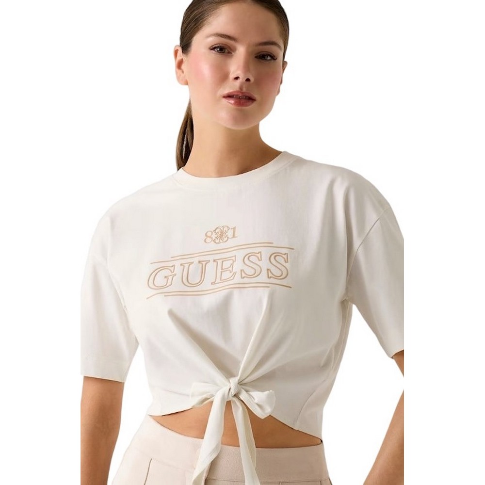 GUESS MARTINA CN T-SHIRT ΜΠΛΟΥΖΑ ΓΥΝΑΙΚΕΙΑ OFF WHITE