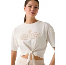 GUESS MARTINA CN T-SHIRT ΜΠΛΟΥΖΑ ΓΥΝΑΙΚΕΙΑ OFF WHITE