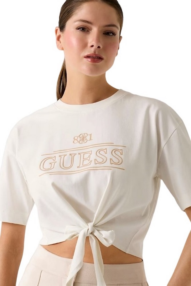 GUESS MARTINA CN T-SHIRT ΜΠΛΟΥΖΑ ΓΥΝΑΙΚΕΙΑ OFF WHITE