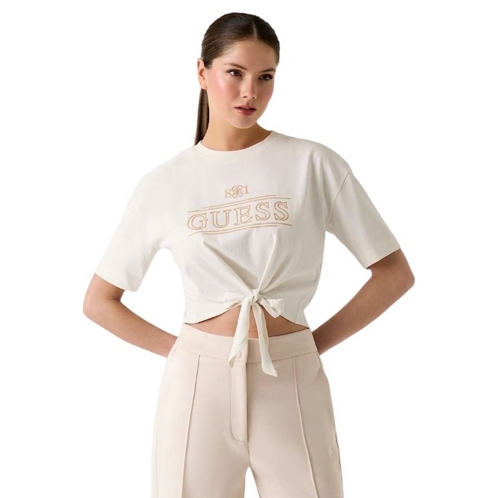 GUESS MARTINA CN T-SHIRT ΜΠΛΟΥΖΑ ΓΥΝΑΙΚΕΙΑ OFF WHITE