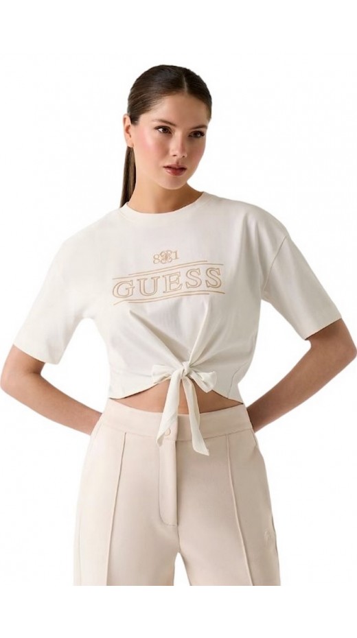 GUESS MARTINA CN T-SHIRT ΜΠΛΟΥΖΑ ΓΥΝΑΙΚΕΙΑ OFF WHITE