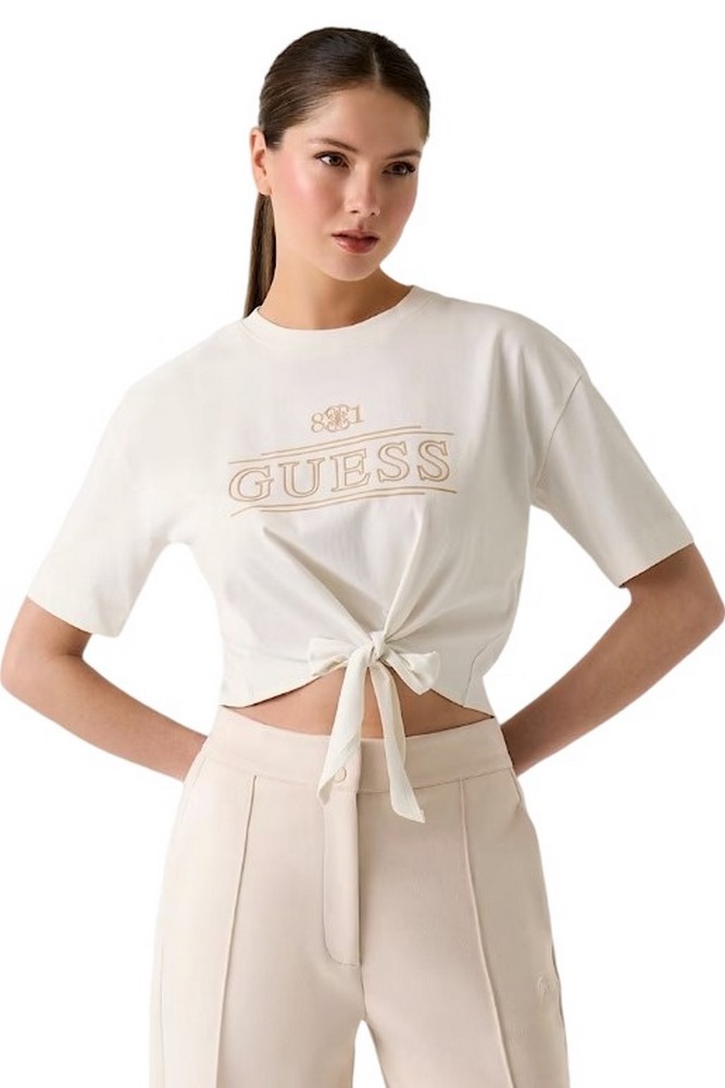 GUESS MARTINA CN T-SHIRT ΜΠΛΟΥΖΑ ΓΥΝΑΙΚΕΙΑ OFF WHITE