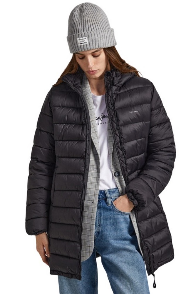PEPE JEANS LONDON E1 DROP 2B MADDIE LONG ΜΠΟΥΦΑΝ ΓΥΝΑΙΚΕΙΟ BLACK
