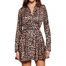 GUESS CONCETTA FLARE DRESS ΦΟΡΕΜΑ ΓΥΝΑΙΚΕΙΟ ANIMAL PRINT