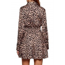GUESS CONCETTA FLARE DRESS ΦΟΡΕΜΑ ΓΥΝΑΙΚΕΙΟ ANIMAL PRINT