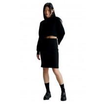 CALVIN KLEIN JEANS LOGO ELASTIC LONG RIB SKIRT ΦΟΥΣΤΑ ΓΥΝΑΙΚΕΙΑ BLACK