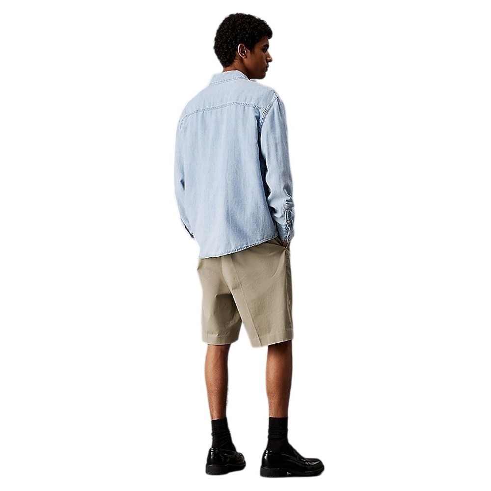 CALVIN KLEIN JEANS REGULAR LINEAR DENIM SHIRT ΠΟΥΚΑΜΙΣΟ ΑΝΔΡΙΚΟ DENIM LIGHT