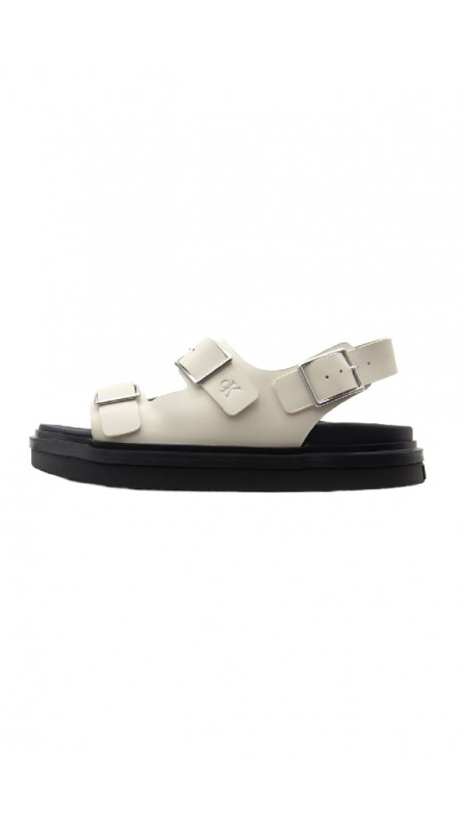 CALVIN KLEIN JEANS FLAT MOLDED SANDAL BUCKLE ΠΕΔΙΛΟ ΓΥΝΑΙΚΕΙΟ OFF WHITE