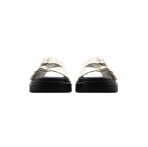 CALVIN KLEIN JEANS FLAT MOLDED SANDAL BUCKLE ΠΕΔΙΛΟ ΓΥΝΑΙΚΕΙΟ OFF WHITE