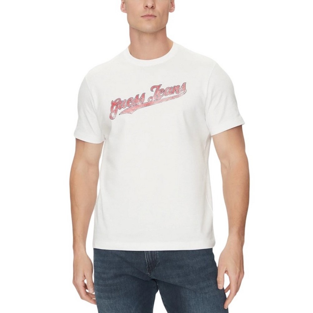 GUESS JEANS CN REG 1981 T-SHIRT ΜΠΛΟΥΖΑ ΑΝΔΡΙΚΗ WHITE