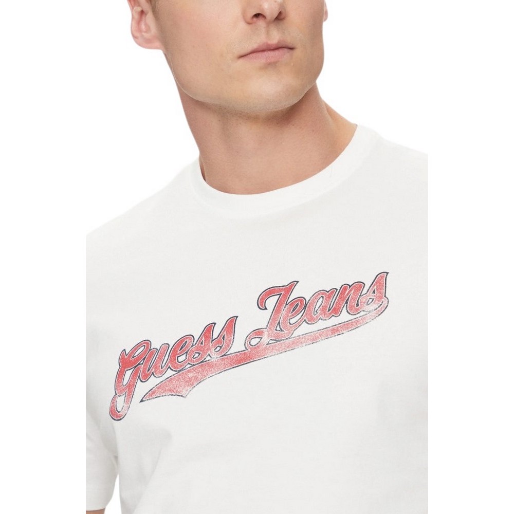 GUESS JEANS CN REG 1981 T-SHIRT ΜΠΛΟΥΖΑ ΑΝΔΡΙΚΗ WHITE