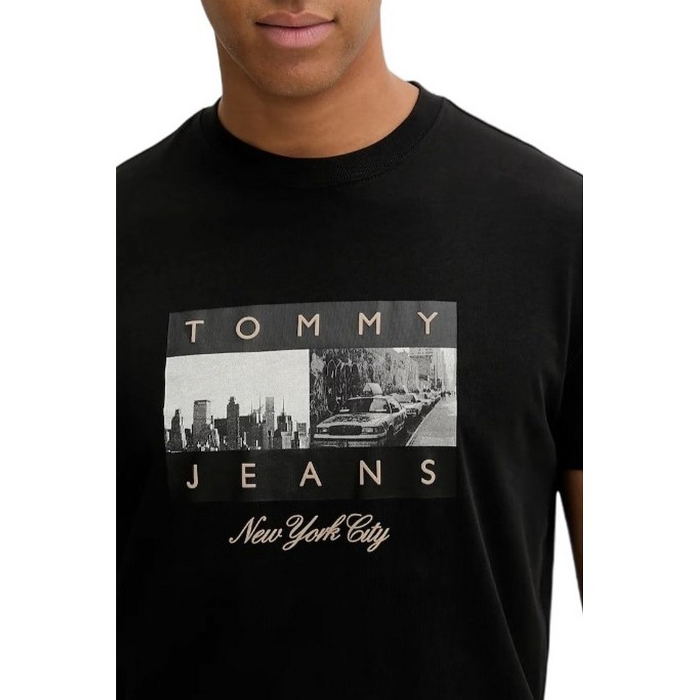 TOMMY JEANS REG PHOTO FLAG T-SHIRT ΜΠΛΟΥΖΑ ΑΝΔΡΙΚΗ BLACK