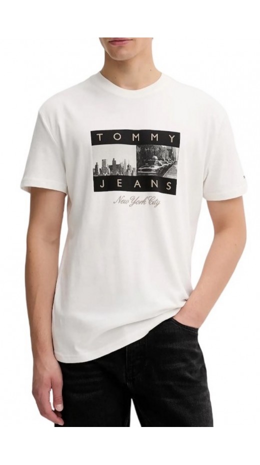 TOMMY JEANS REG PHOTO FLAG T-SHIRT ΜΠΛΟΥΖΑ ΑΝΔΡΙΚΗ ECRU