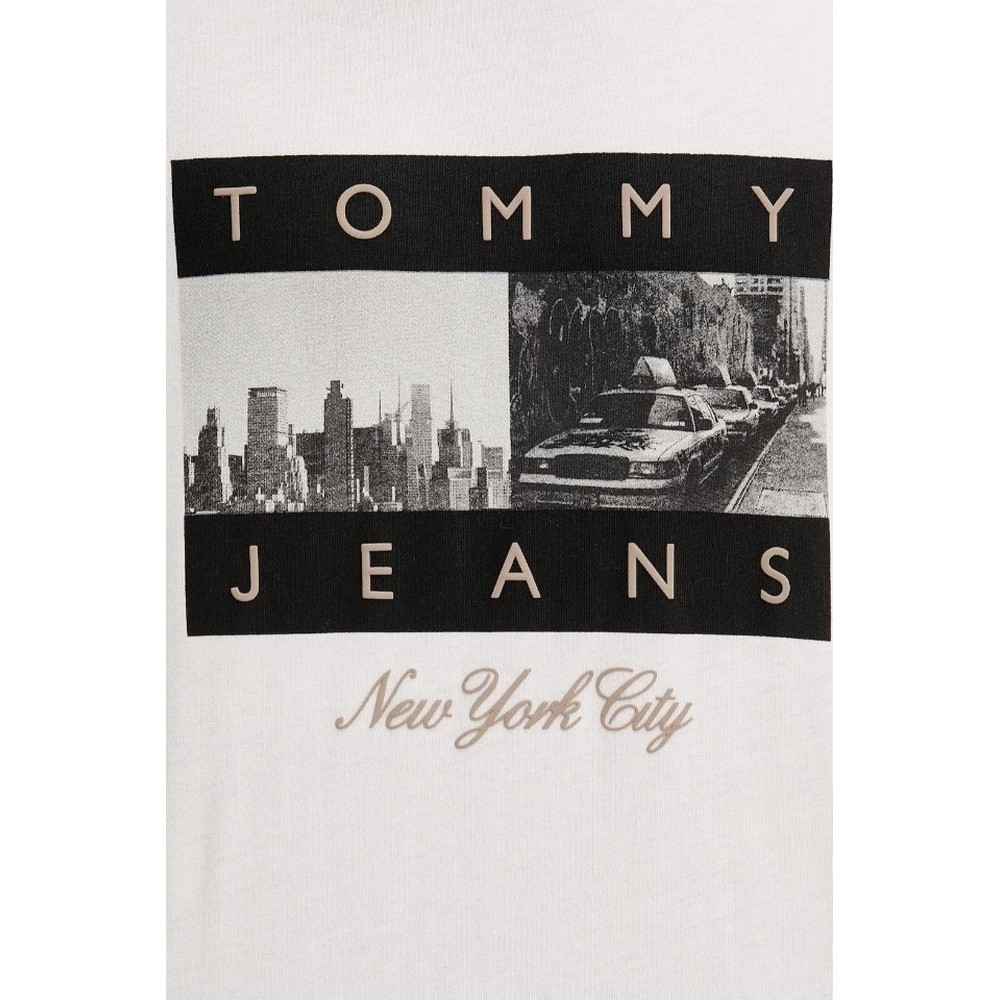TOMMY JEANS REG PHOTO FLAG T-SHIRT ΜΠΛΟΥΖΑ ΑΝΔΡΙΚΗ ECRU