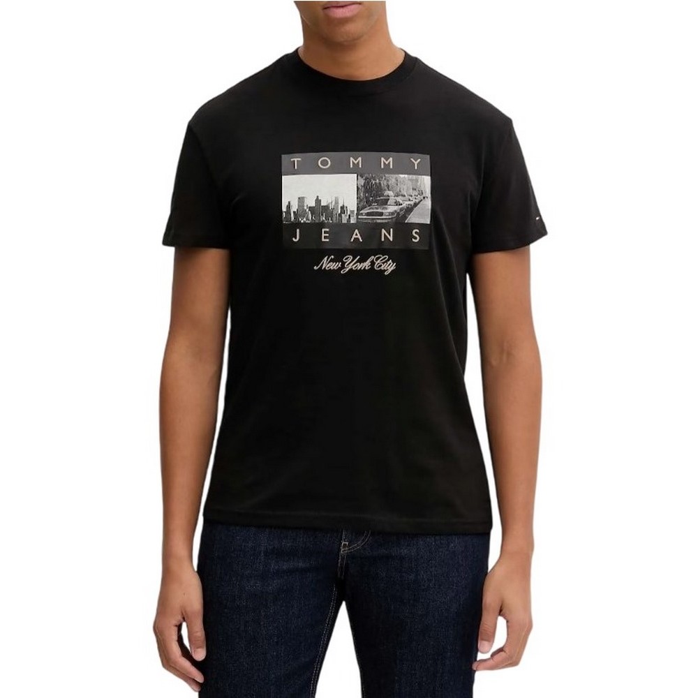 TOMMY JEANS REG PHOTO FLAG T-SHIRT ΜΠΛΟΥΖΑ ΑΝΔΡΙΚΗ BLACK