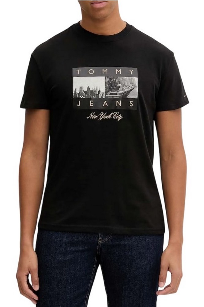 TOMMY JEANS REG PHOTO FLAG T-SHIRT ΜΠΛΟΥΖΑ ΑΝΔΡΙΚΗ BLACK